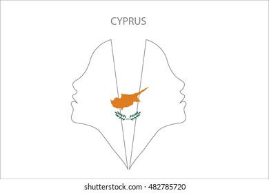 Girl face with CYPRUS flag vector