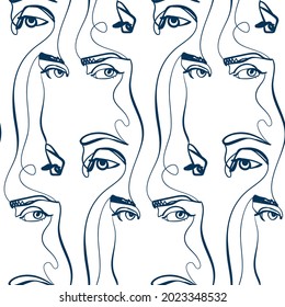 girl face eye vector stained glass style seamless art line pattern