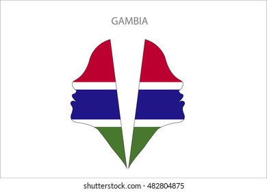 Girl face with GAMBIA flag vector