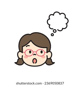Girl Face Icon Image Thinking Something