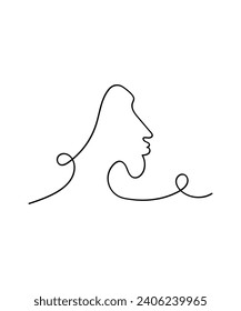 girl face line icon, vector best line art.