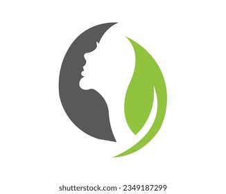 girl face logo design elements symbols