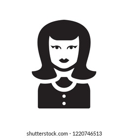 Girl face with long hair icon. Trendy Girl face with long hair logo concept on white background from People collection. Suitable for use on web apps, mobile apps and print media.