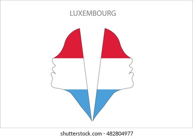 Girl face with LUXEMBOURG flag vector
