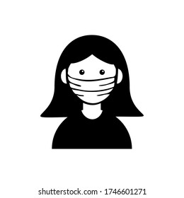 Girl in face mask medical. Concept of coronavirus quarantine. Vector illustration
