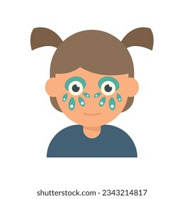 Girl face painting icon flat vector. Child paint. Cute facial makeup isolated