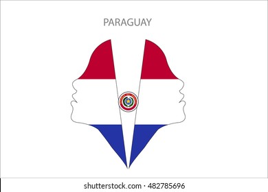 Girl face with PARAGUAY flag vector