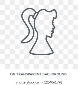Girl face with ponytails icon. Trendy flat vector Girl face with ponytails icon on transparent background from People collection. High quality filled Girl face with ponytails symbol use for web and