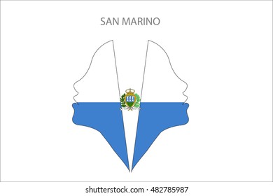 Girl face with SAN MARINO flag vector