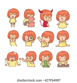 girl face set