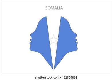 Girl face with SOMALIA flag vector
