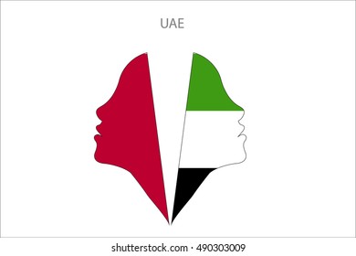 Girl face with UAE flag vector