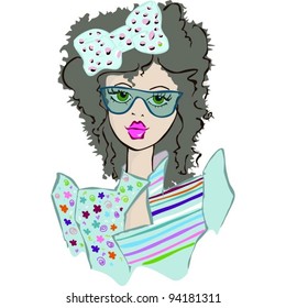 Girl face vector illustration