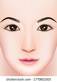Girl face.close up. Graphic vector