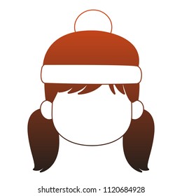 girl faceless with beanie hat red lines