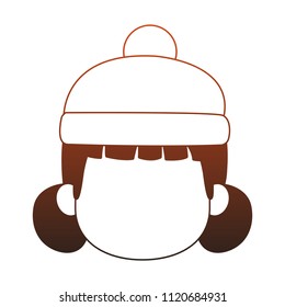 girl faceless with beanie hat red lines