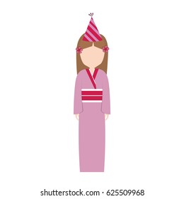 girl faceless japan clothes traditional