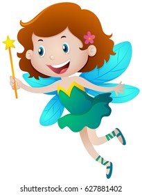 Girl in fairy costume illustration