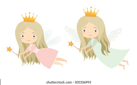 Girl. Fairy. Cute illustration for children