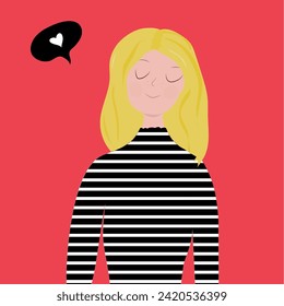 girl fall in love. Vector illustration