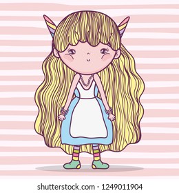 girl fantastic creature with horns and dress