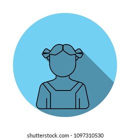 girl farmer avatar icon. Elements of avatar in flat blue colored icon. Premium quality graphic design icon. Simple icon for websites, web design, mobile app, info graphics on white background