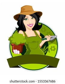 Girl farmer cartoon in vector