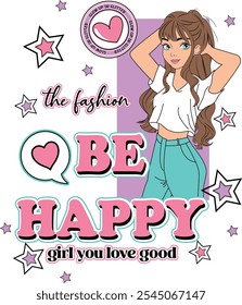 GIRL FASHION BE HAPPY LOVE