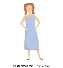Girl fashion dress icon cartoon vector. Kid child. Cute young