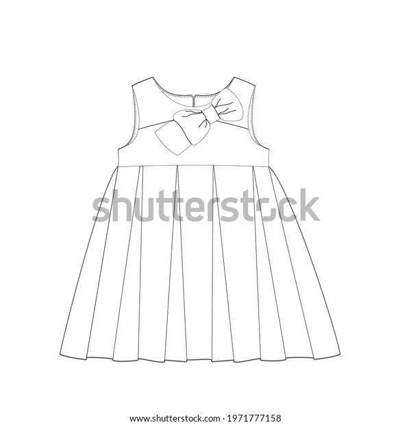 Girl Fashion Dress Vector Draw Stock Vector (Royalty Free) 1971777158 ...