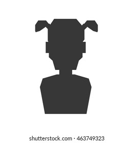Girl female avatar person people icon. Isolated and flat illustration. Vector graphic