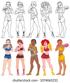 girl fighters for your design