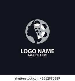 girl film logo design vector
