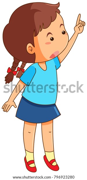 Girl Finger Pointing Illustration Stock Vector (Royalty Free) 796923280 ...