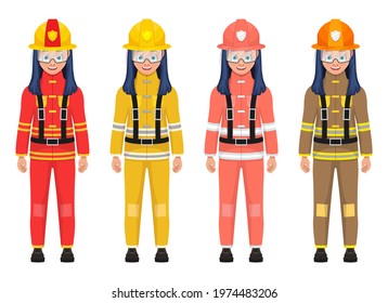 Girl firefighter vector design illustration isolated on white background
