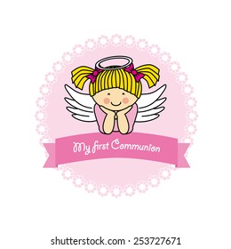 Girl First Communion card 