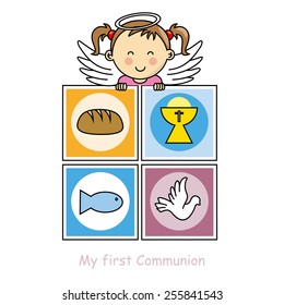 Girl First Communion card 