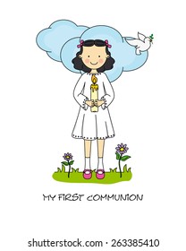 Girl First Communion card 