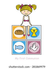 Girl First Communion card