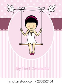 Girl First Communion card