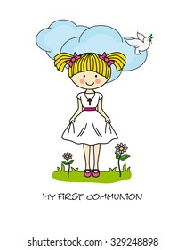 Girl First Communion card