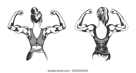 Muchacha gimnasia gimnasia conjunto vector blanco y negro