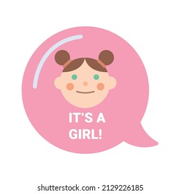 It's a girl flat icon. Clipart cartoon illustration. Vector sign for mobile app and web sites. 