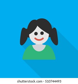 girl flat icon illustration isolated vector sign symbol