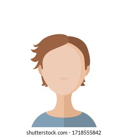 Girl flat illustration. Female face icon. Vector.