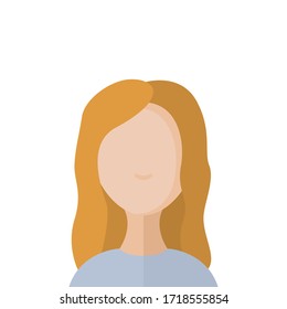 Girl flat illustration. Female face icon. Vector.