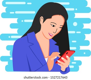Girl flat illustration in vector file