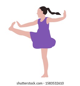 girl in a flat style is dancing
