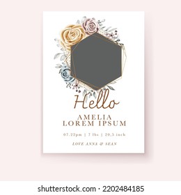 Girl Floral Birth Baby Announcement Template