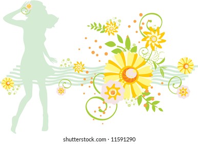 girl and flower